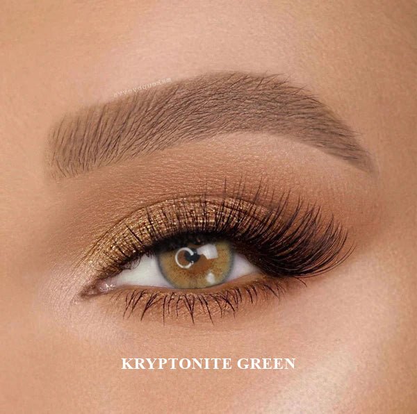 Kryptonite Green Otaku contact lenses with a vibrant, high-opacity green shade for a bold eye transformation.