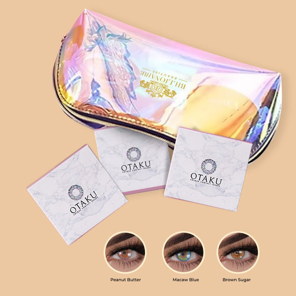 Subtle Colors Bundle featuring three natural-colored contact lenses for dark eyes