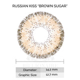 High-opacity Otaku Brown Sugar brown contact lenses designed for dark eyes, ensuring full coverage and a natural finish.