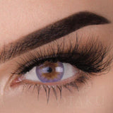 Otaku Paradise pastel purple contact lenses with a soft limbal ring, designed for full dark eye coverage.