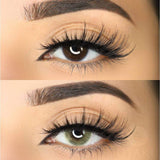 Subtle green-hazel colored contact lenses perfect for an everyday natural eye transformation